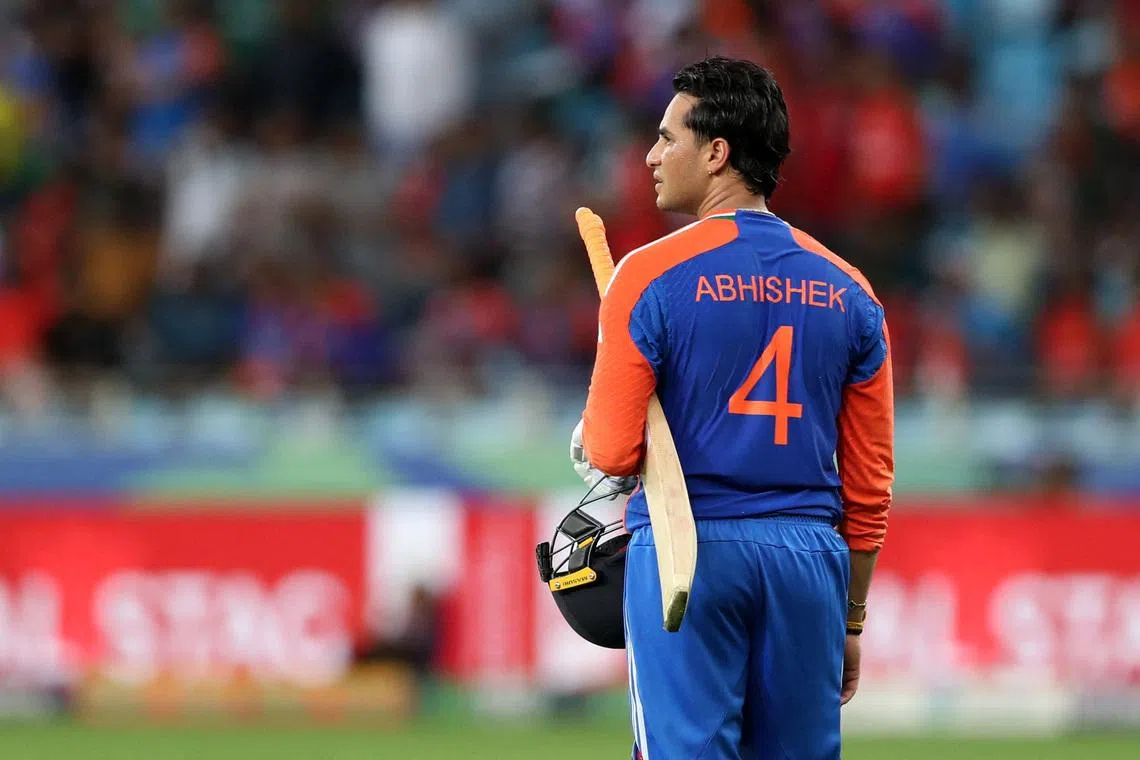 Cricket - Asia Cup - India v Bangladesh - Dubai International Cricket Stadium, Dubai, United Arab Emirates - September 24, 2025  India's Abhishek Sharma REUTERS/Satish Kumar/File Photo
