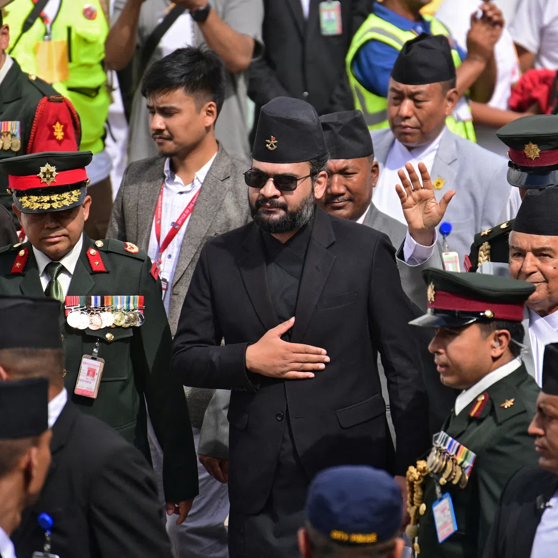 Balendra Shah, 35, a former rapper and composer who currently serves as the mayor of Kathmandu,popularly known as "Balen", attends Indra Jatra festival at Kathmandu Durbar Square in Kathmandu, Nepal, September 6, 2025. REUTERS/Stringer