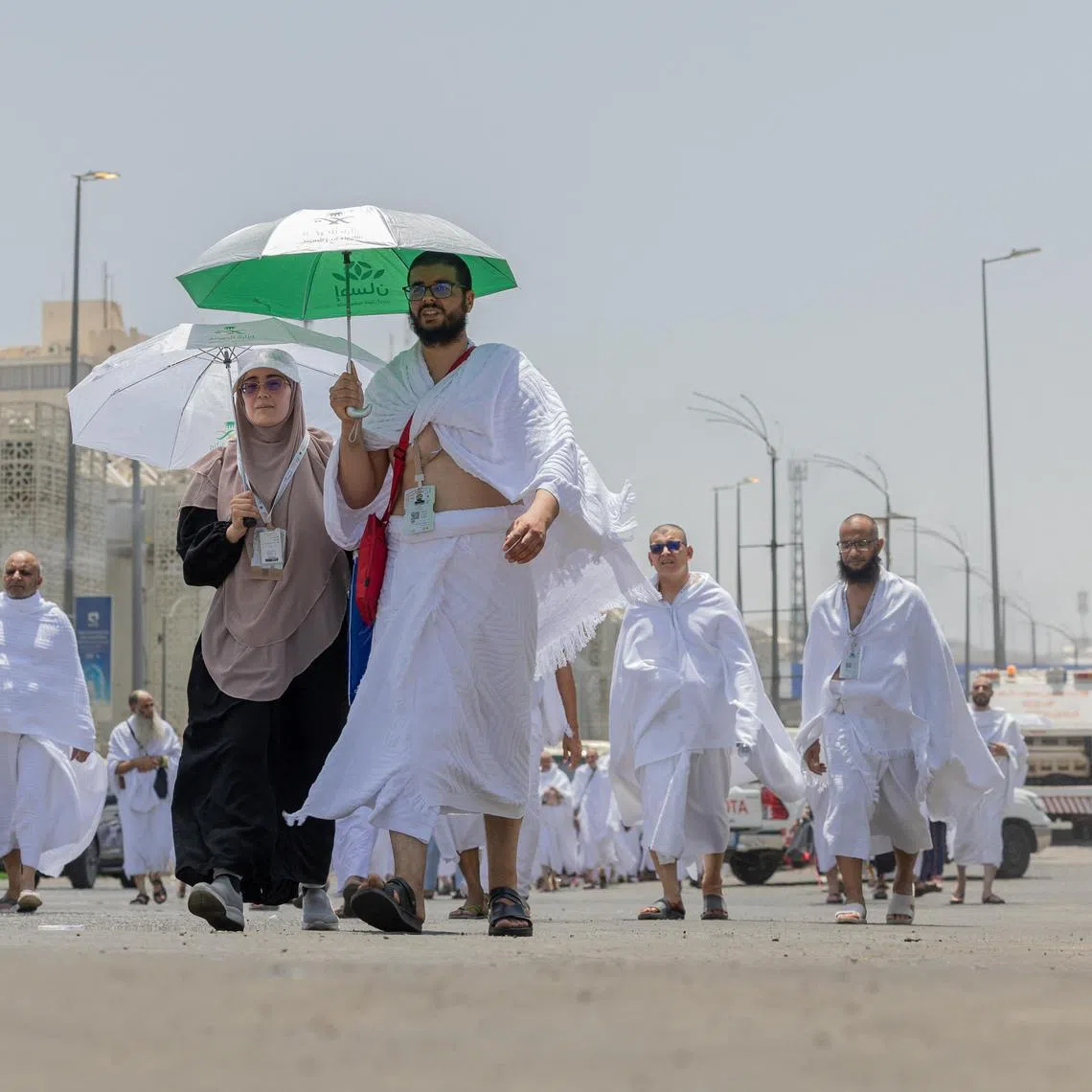 Muslims making their way to Mina during the haj pilgrimage from the holy city of Mecca on June 4.