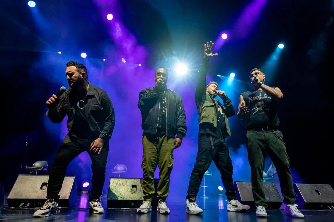 British boy band Blue's concert in Singapore comprised mostly hits from the early 2000s.

