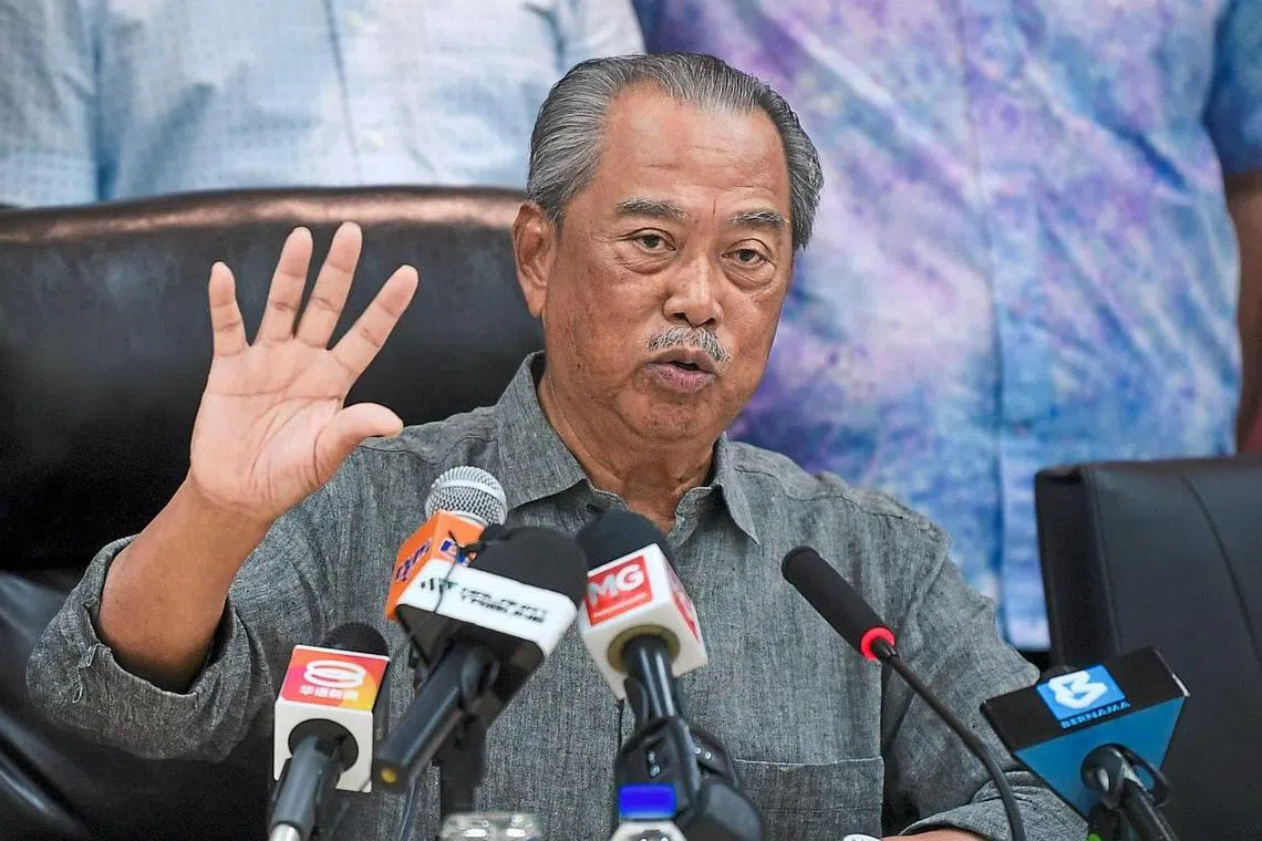 Mr Muhyiddin Yassin was prime minister from March 2020 to August 2021, and now leads the opposition.