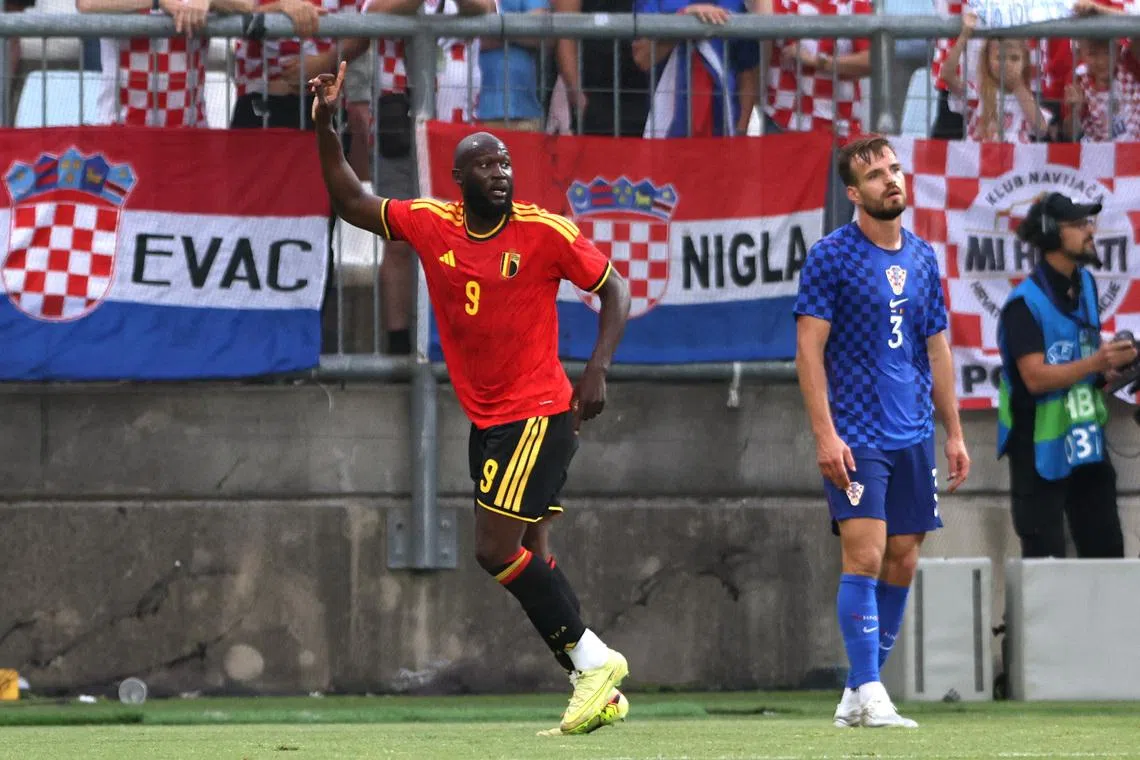 Soccer Football - International Friendly - Croatia v Belgium - Stadion HNK Rijeka, Rijeka, Croatia - June 2, 2026 Belgium's Romelu Lukaku celebrates scoring their second goal REUTERS/Antonio Bronic