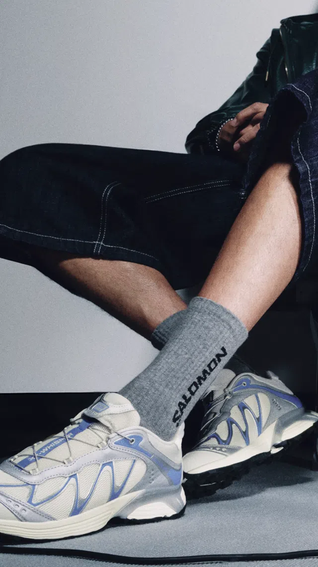 Model wearing  Salomon’s newest XT-WHISPER shoes