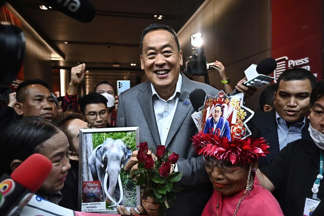 PM Lee Hsien Loong extended an invitation to Mr Srettha Thavisin (pictured) and his wife to visit Singapore at the earliest opportunity.