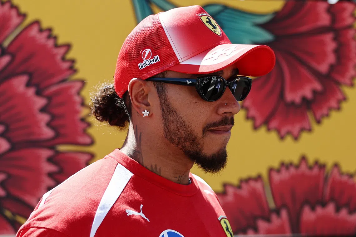 Ferrari's Lewis Hamilton ahead of the race at the Spanish Grand Prix in Madring, Spain.