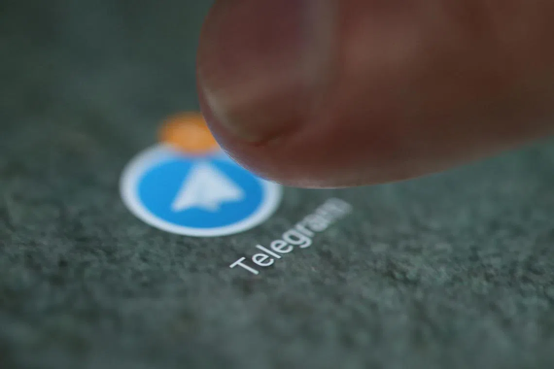 FILE PHOTO: The Telegram app logo is seen on a smartphone in this picture illustration taken September 15, 2017. REUTERS/Dado Ruvic/Illustration/File Photo
