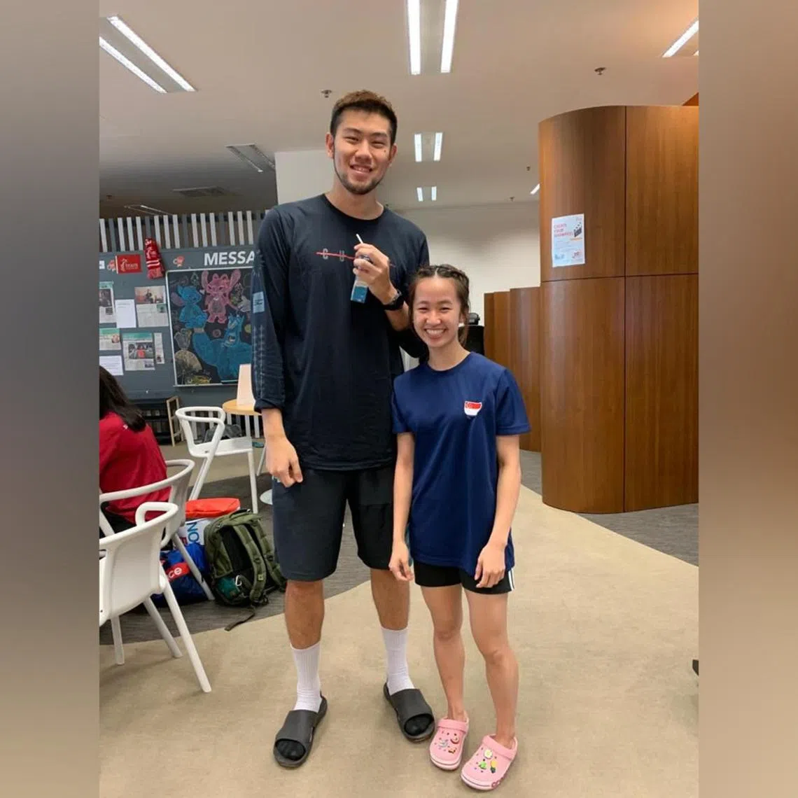 National basketball player Delvin Goh and his wife, former national taekwondo exponent Chelsea Sim.