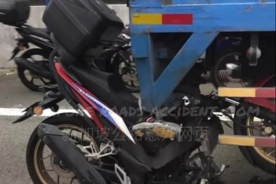 The motorcyclist was conscious when taken to Ng Teng Fong General Hospital, but died there later.