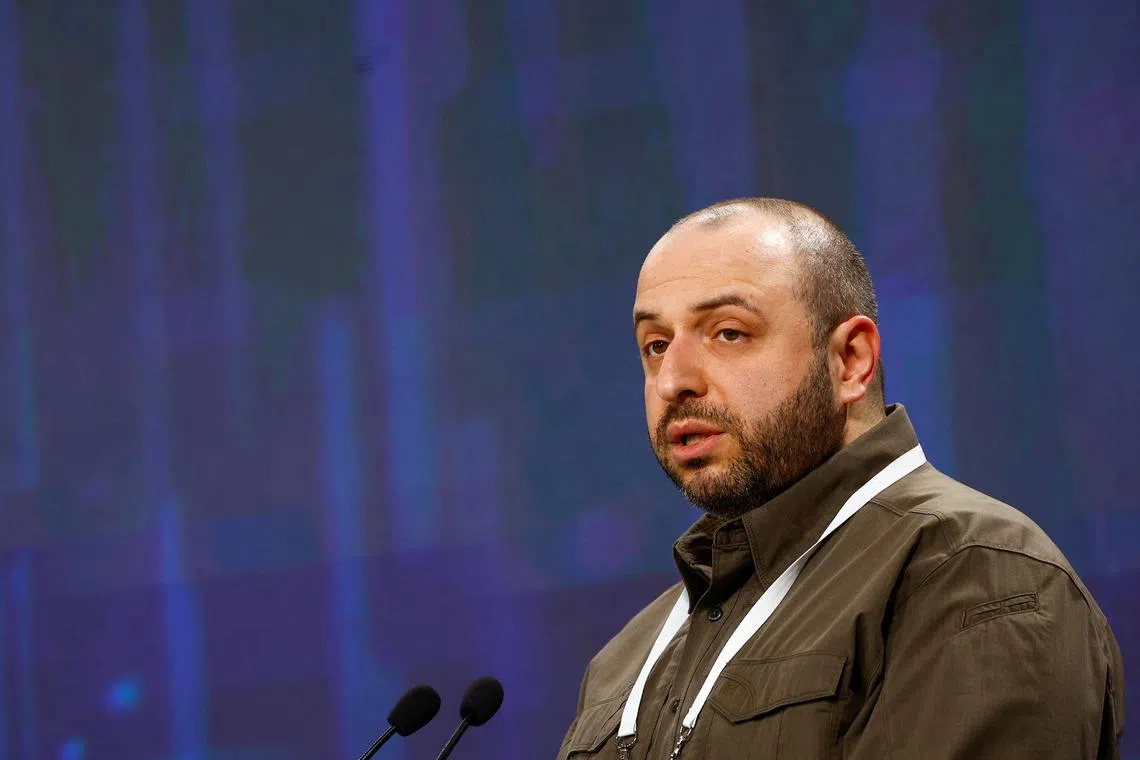 FILE PHOTO: Ukrainian Defence Minister Rustem Umerov attends 'Ukraine. Year 2024' conference, amid Russia's attack on Ukraine, in Kyiv, Ukraine February 25, 2024. REUTERS/Valentyn Ogirenko/File Photo