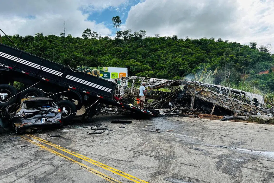 Brazil's Federal Highway Police said the accident was the worst one to happen on the nation’s highways since 2007.