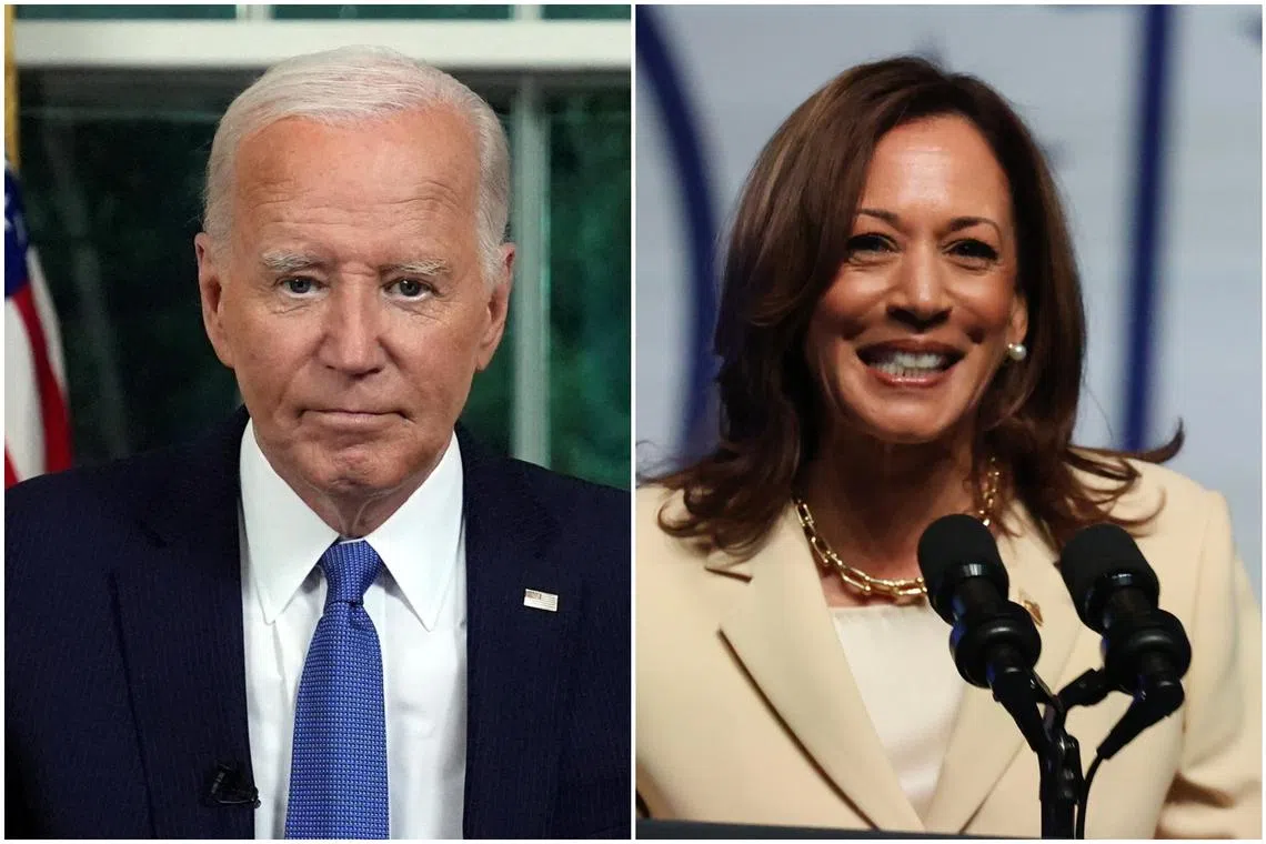 US President Joe Biden used the age issue to boost his preferred successor, Vice-President Kamala Harris.