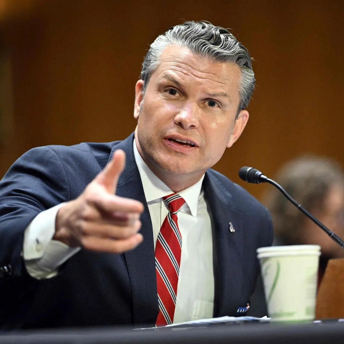 US Defence Secretary Pete Hegseth testifying at a Senate hearing in Washington, DC, on July 21.