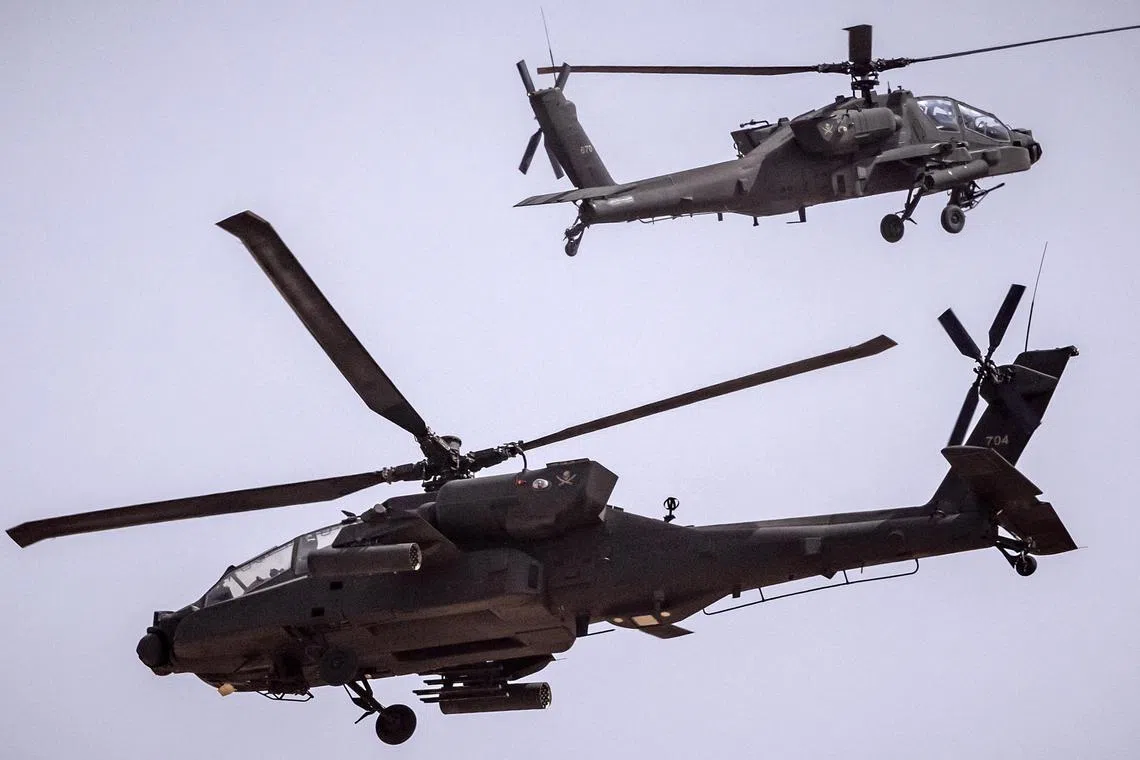The AH-64 Apache helicopters crashed while on a training flight in Alaska on Thursday,