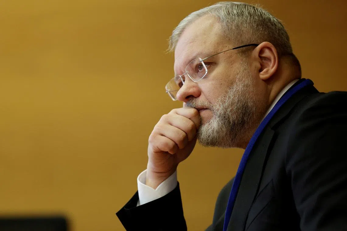 Ukrainian Energy Minister German Galushchenko attends a press conference at the U.N. nuclear watchdog IAEA in Vienna, Austria March 8, 2024. REUTERS/Leonhard Foeger/ File Photo