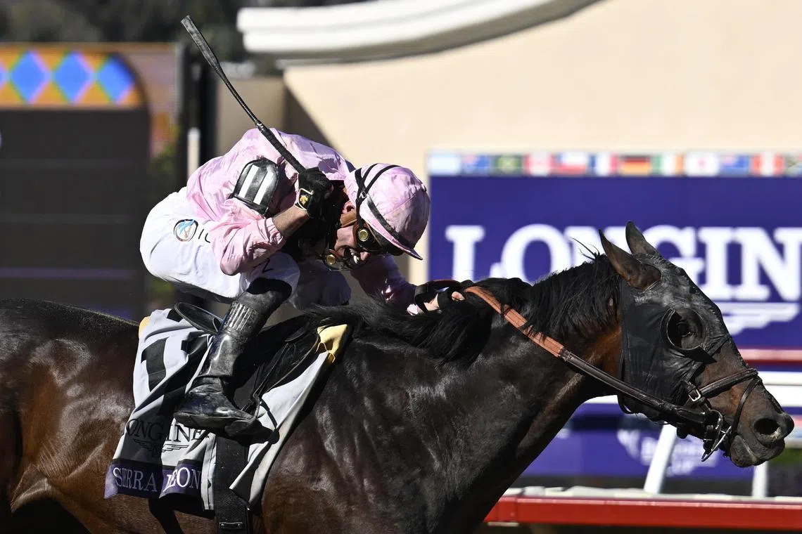 Sierra Leone, ridden by Flavien Prat ,wins the Breeder’s Cup Classic on Nov 2, 2024 in Del Mar, California.