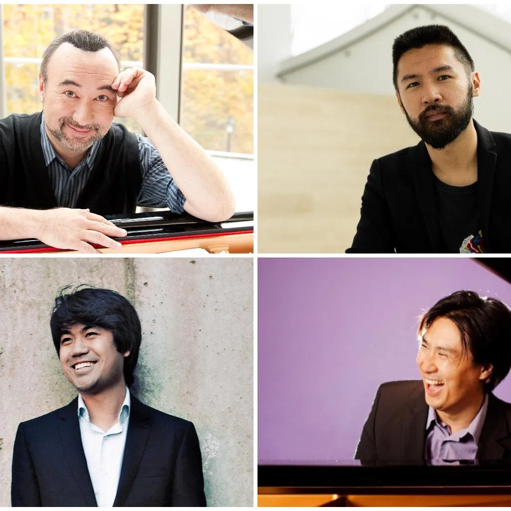 (Clockwise from top left) Jon Kimura Parker, Conrad Tao, Hyung-ki Joo, and Sean Chen.