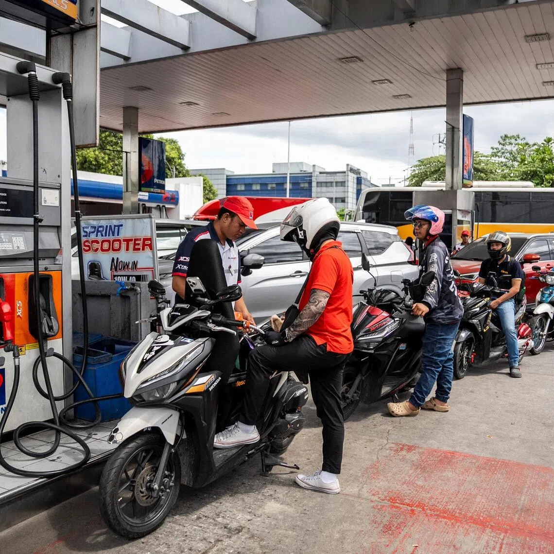 A queue at a petrol station in Quezon City, Metro Manila, in the Philippines on March 9. 