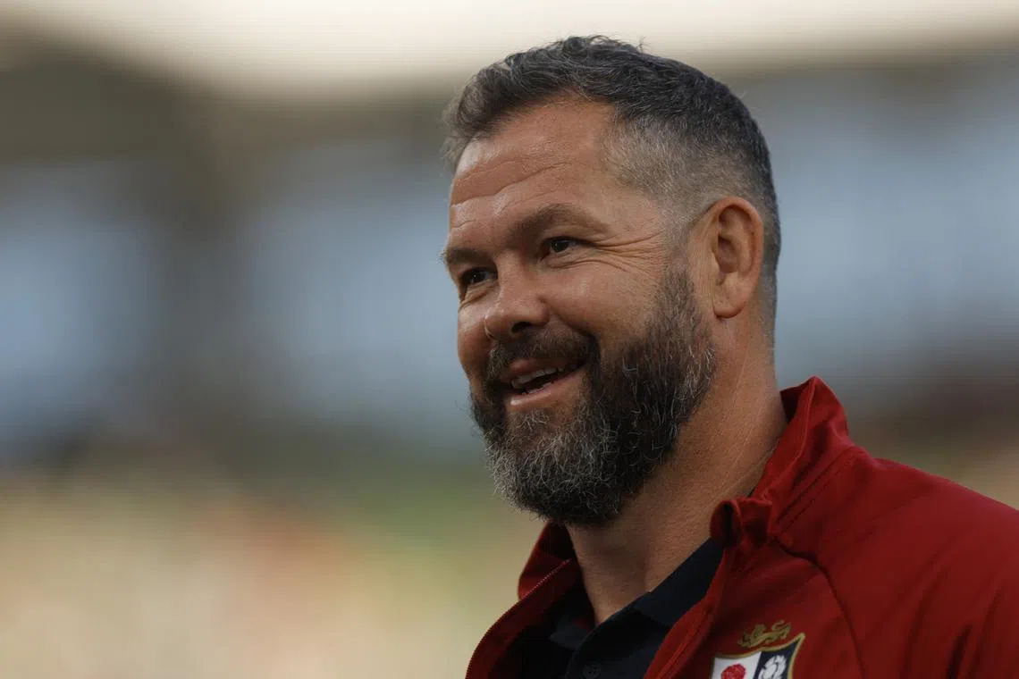FILE PHOTO: Rugby Union - British & Irish Lions v Argentina - Aviva Stadium, Dublin, Ireland - June 20, 2025  British & Irish Lions head coach Andy Farrell during the warm up before the match REUTERS/Clodagh Kilcoyne/File Photo
