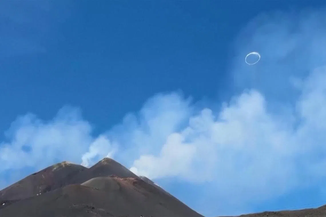 Italy’s Mount Etna recorded blowing smoke rings into the sky in ‘rare