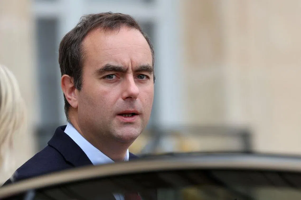 French Defence Minister Sebastien Lecornu leaves following the weekly cabinet meeting at the Elysee Palace in Paris, France, November 8, 2023. REUTERS/Claudia Greco/File Photo