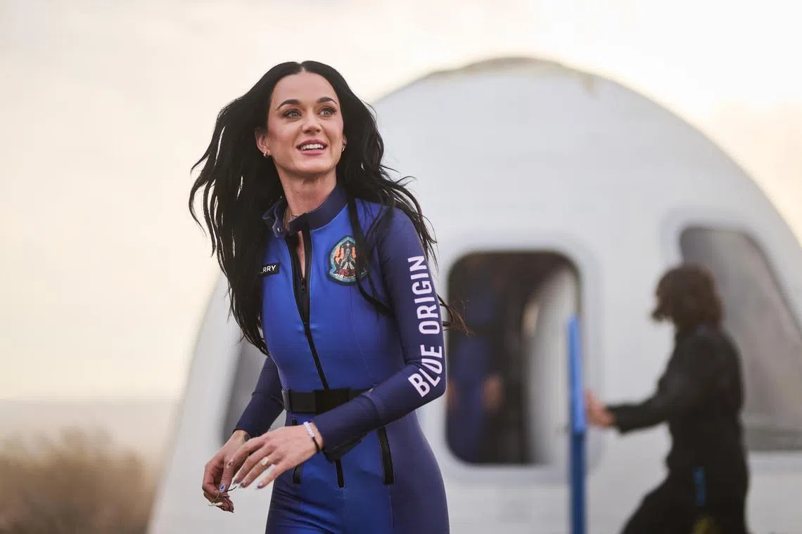 US singer Katy Perry was among six women in a 10-minute flight on Blue Origin’s New Shepard rocket, the latest launch in the wave of growing space tourism.