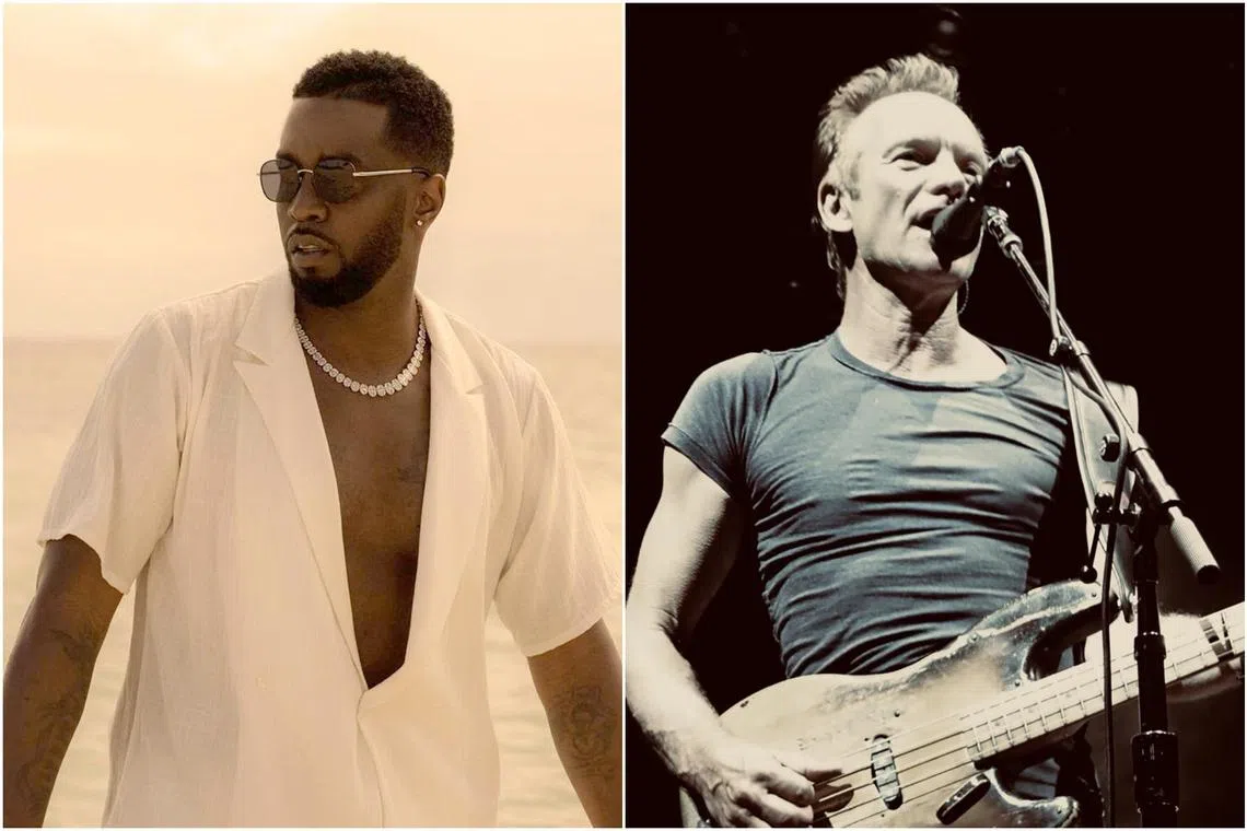 Diddy (left) sampled The Police's Every Breath You Take for his song, I'll Be Missing You, without permission.