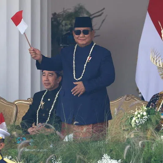 Indonesian President Prabowo Subianto at a ceremony marking 81 years of the country’s independence at the Presidential Palace in Jakarta on Aug 17.