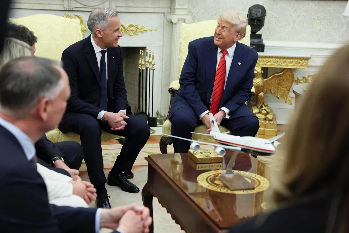 Canadian Prime Minister Mark Carney (left) visiting US President Donald Trump at the White House in May 2025.