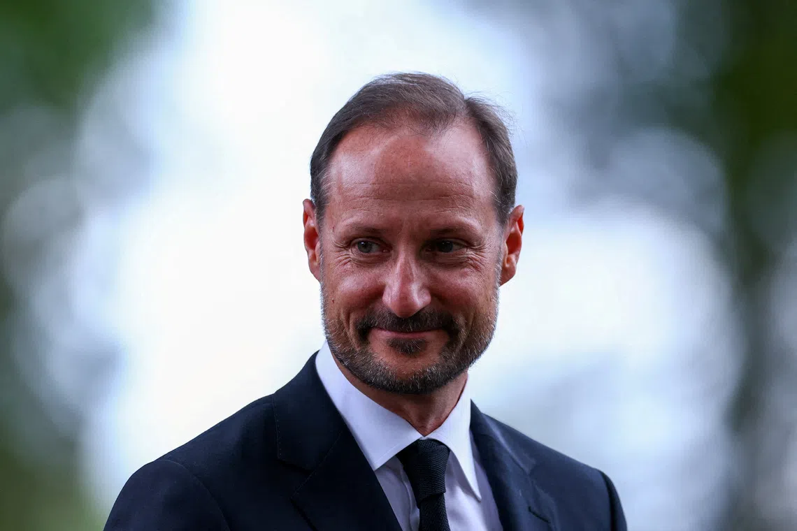 Norway's King Haakon looks on after attending a memorial service for the late King Harald, in Asker, Norway, August 30, 2026. REUTERS/Claudia Greco
