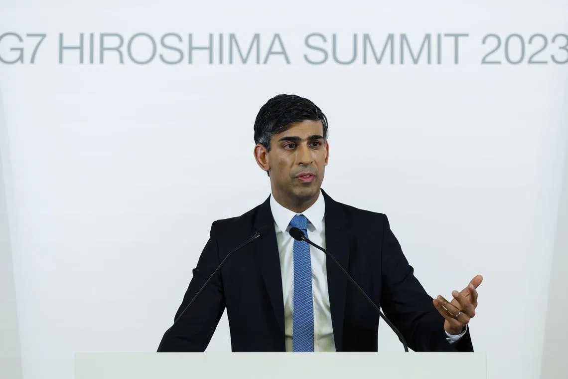 Mr Rishi Sunak said Britain and other G-7 countries would pursue a common approach to reduce the challenges posed by China.