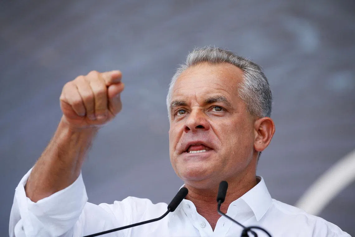 FILE PHOTO: Leader of the Democratic Party of Moldova Vladimir Plahotniuc delivers a speech during a rally demanding a creation of parliament coalition, in Chisinau, Moldova June 9, 2019. REUTERS/Valentyn Ogirenko/File Photo