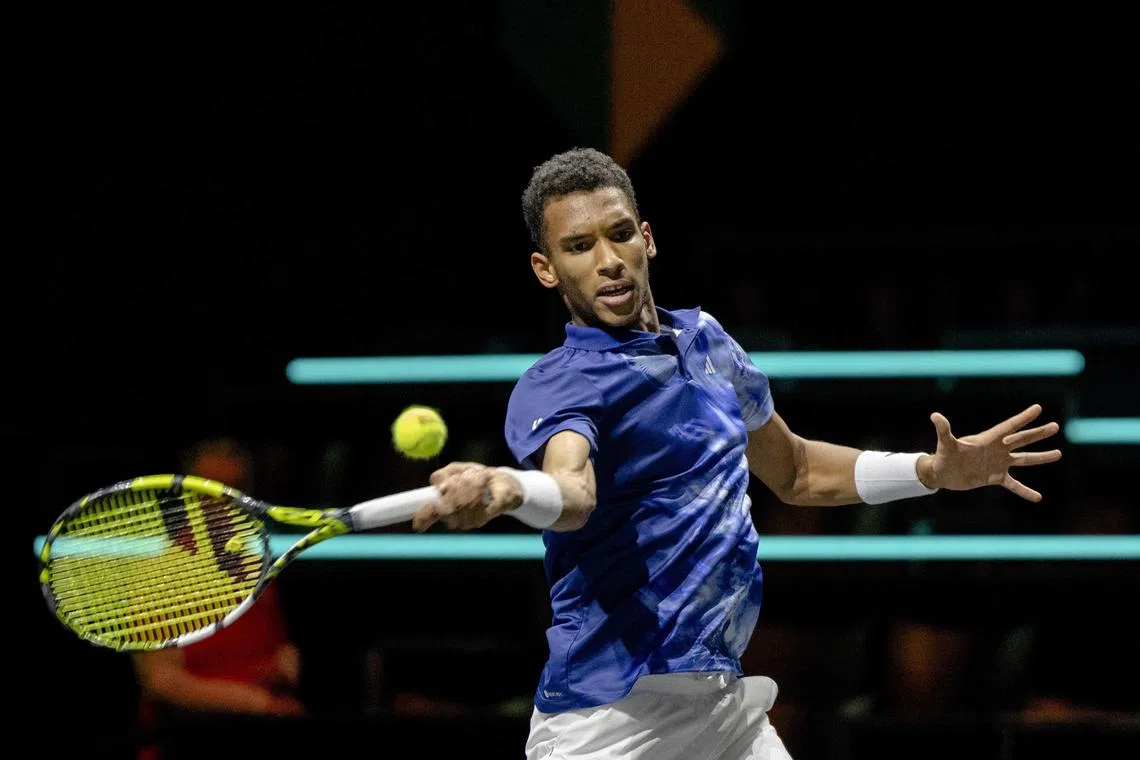 Canada's Felix Auger-Aliassime eased past France's Gregoire Barrere to set up a meeting with sixth seed Daniil Medvedev.