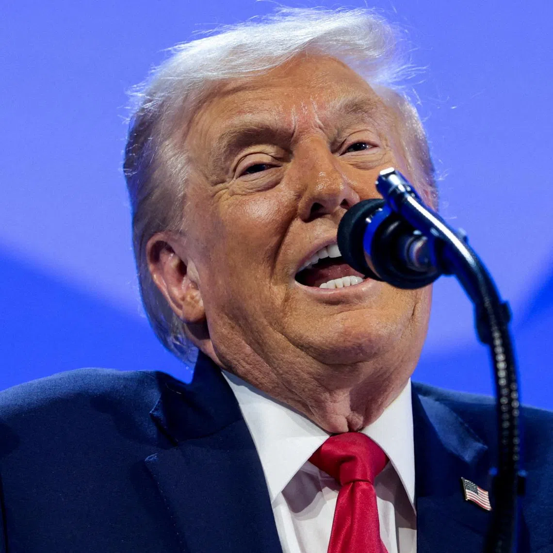 FILE PHOTO: U.S. President Donald Trump speaks during the 56th annual World Economic Forum, in Davos, Switzerland, January 21, 2026. REUTERS/Jonathan Ernst/File Photo