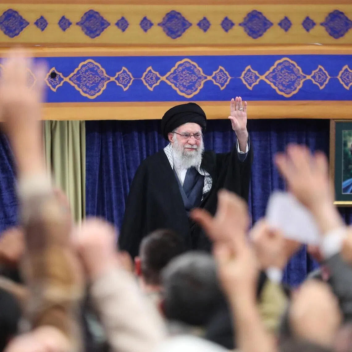 Iran's Supreme Leader Ayatollah Ali Khamenei greeting a crowd during a ceremony in Tehran, on Jan 3, 2026, after protests across the country. PHOTO/EPA/IRAN'S SUPREME LEADER OFFICE HANDOUT