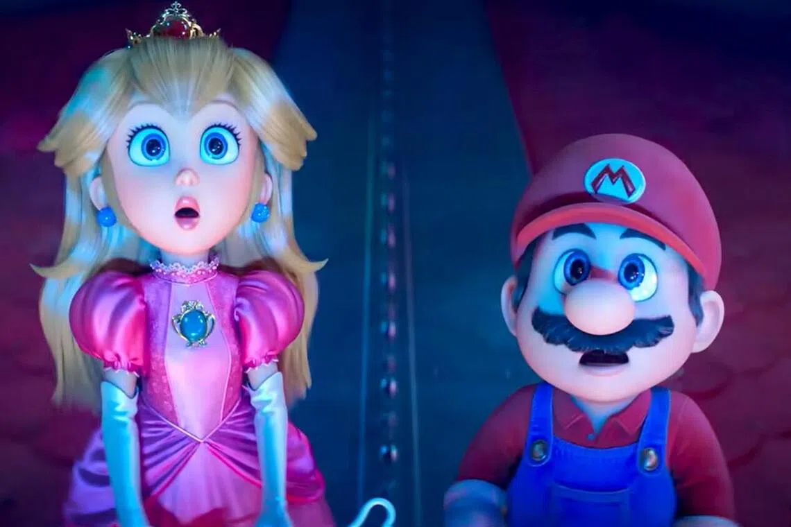 Mario (right) and Princess Peach are voiced by Chris Pratt and Anya Taylor-Joy respectively. 