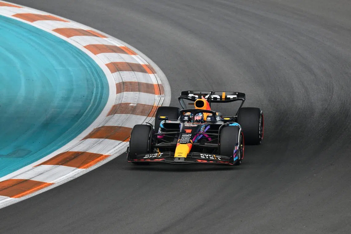 Red Bull's Max Verstappen during the Miami Grand Prix. The Dutchman is leading the drivers' standings ahead of teammate Sergio Perez.