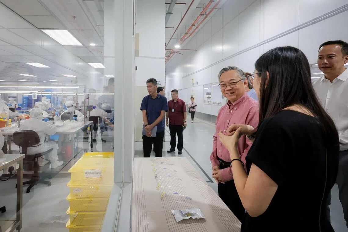 Deputy Prime Minister Gan Kim Yong toured the Forefront Medical facility at Joo Koon Circle on Oct 7, 2025. 