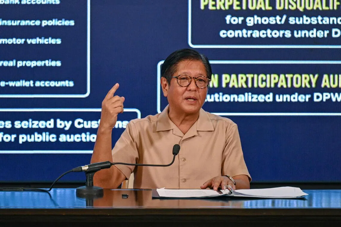 Philippines' President Ferdinand Marcos Jr said the freeze order covers the assets of Congressman Eric Yap and his brother Edvic Yap, also a lawmaker, as well as two contractors.