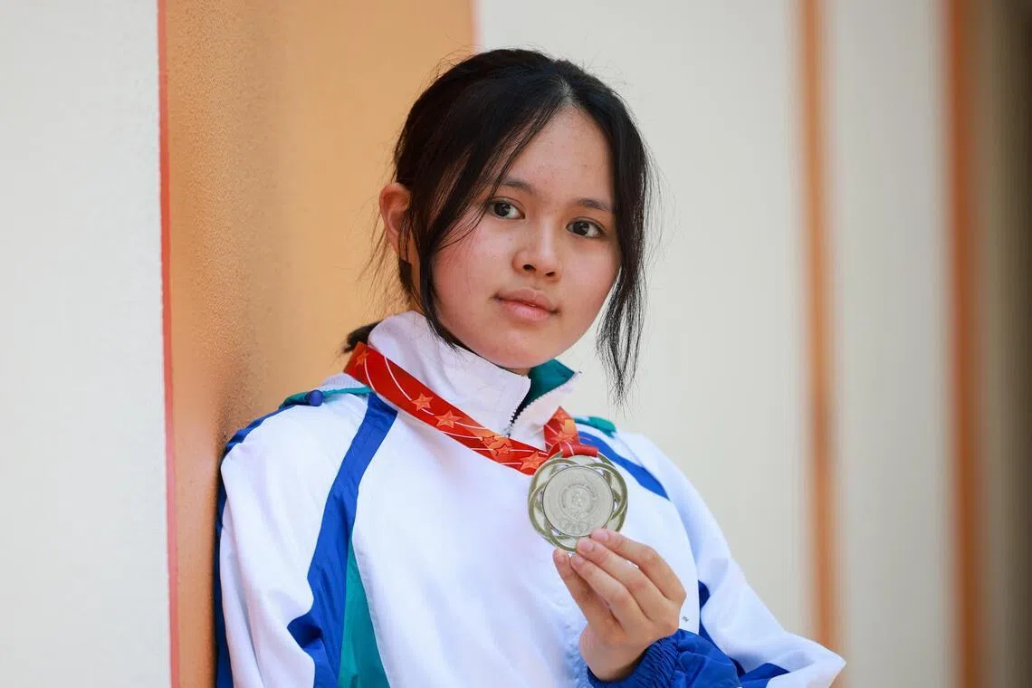 ST20260423_202619800418/syfence23/Sienna Yang/Jason Quah

Celeste Koay from CHIJ St Nicholas Girls’ School (Secondary), silver medallist of B Div Girls Sabre pictured April 23, 2026. 