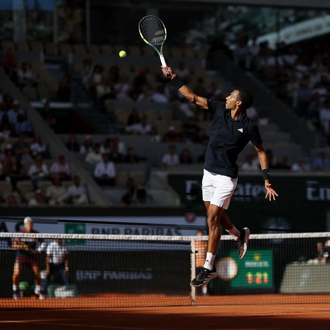 Tennis - French Open - Roland Garros, Paris, France - June 1, 2026 Canada's Felix Auger Aliassime in action during his fourth round match against Chile's Alejandro Tabilo REUTERS/Stephane Mahe
