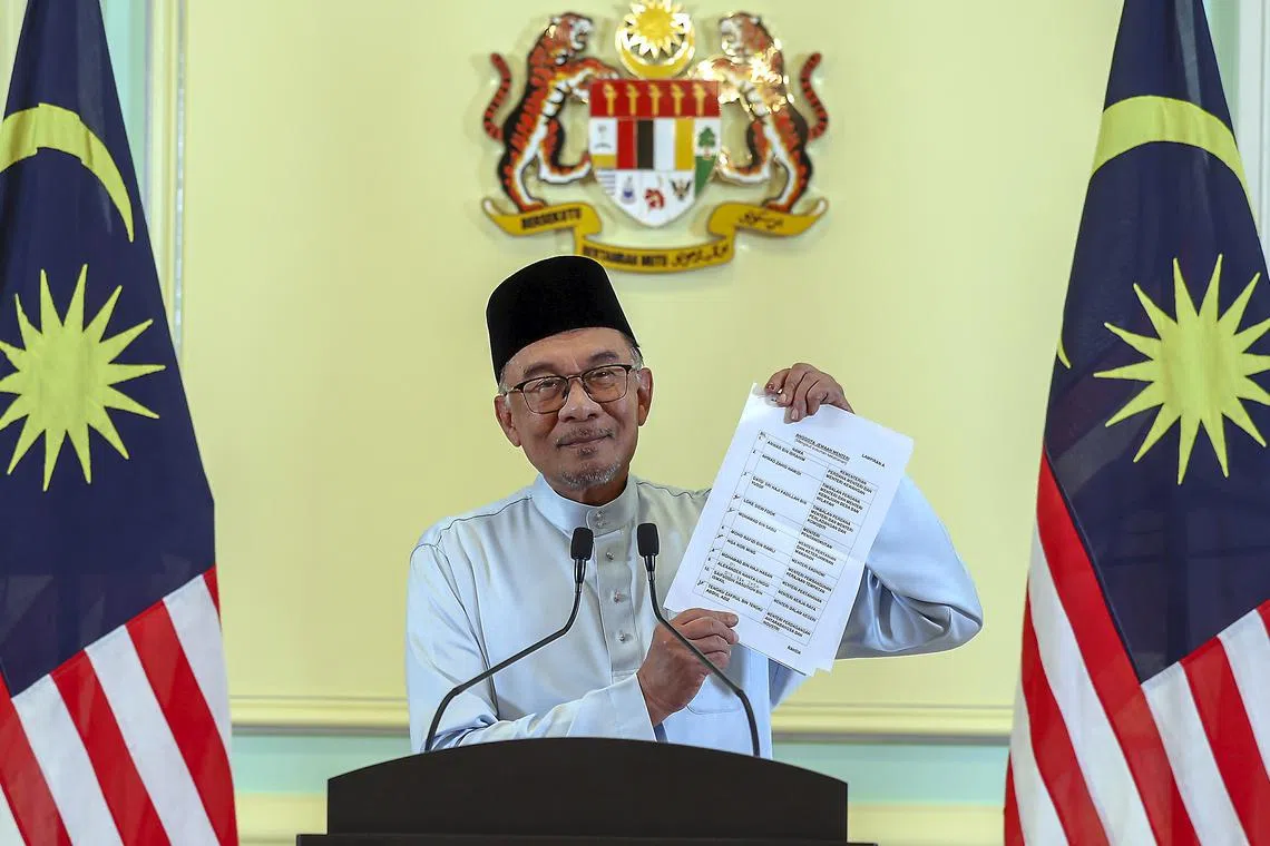 Malaysian PM Anwar Ibrahim's Cabinet ended up comprising 28 members instead of the 25 he had initially targeted.