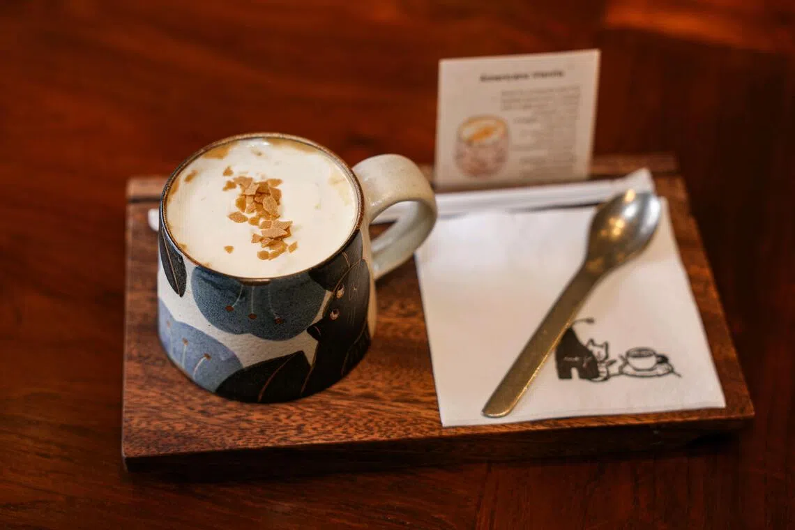 Americano Vienna is served in ceramic cup from a collection by Chinese ceramics artist Yao Lan.