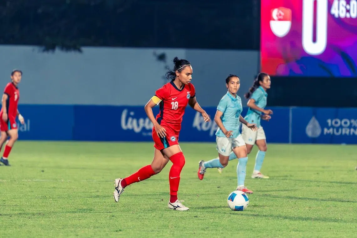 Lionesses captain Siti Rosnani Azman (left) is relishing the test that awaits Singapore at the AFF Women's Cup.