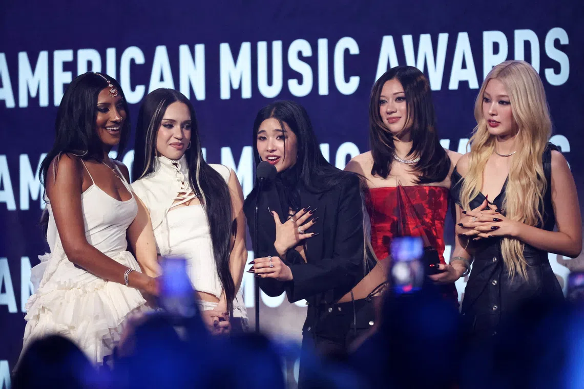 KATSEYE wins New Artist of the Year during the 2026 American Music Awards, in Las Vegas, Nevada, U.S., May 25, 2026. REUTERS/Mario Anzuoni