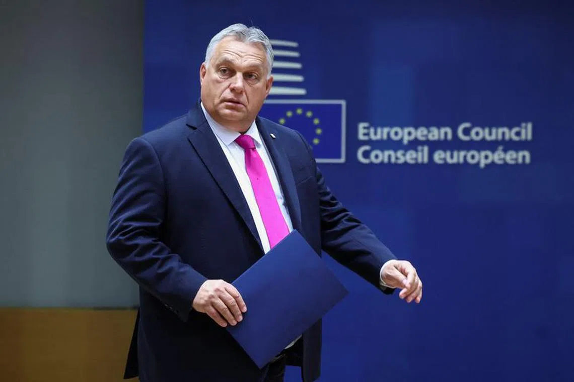 Hungarian Prime Minister Viktor Orban attends the European Union leaders summit, in Brussels, Belgium October 26, 2023. REUTERS/Yves Herman