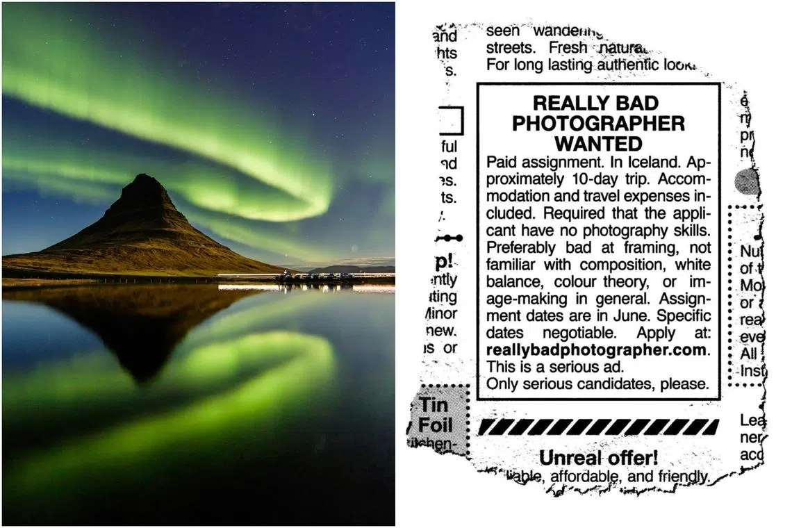 While this June photography assignment may appear simple, Icelandair insists upon the difficulty of taking really bad photos in the Nordic country.
