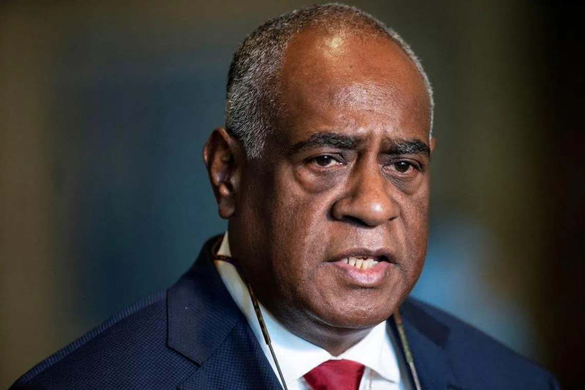 FILE PHOTO: Vanuatu Prime Minister Ishmael Kalsakau speaks during a U.N. General Assembly session at United Nations headquarters in New York City, U.S., March 29, 2023. REUTERS/Eduardo Munoz/File Photo/
