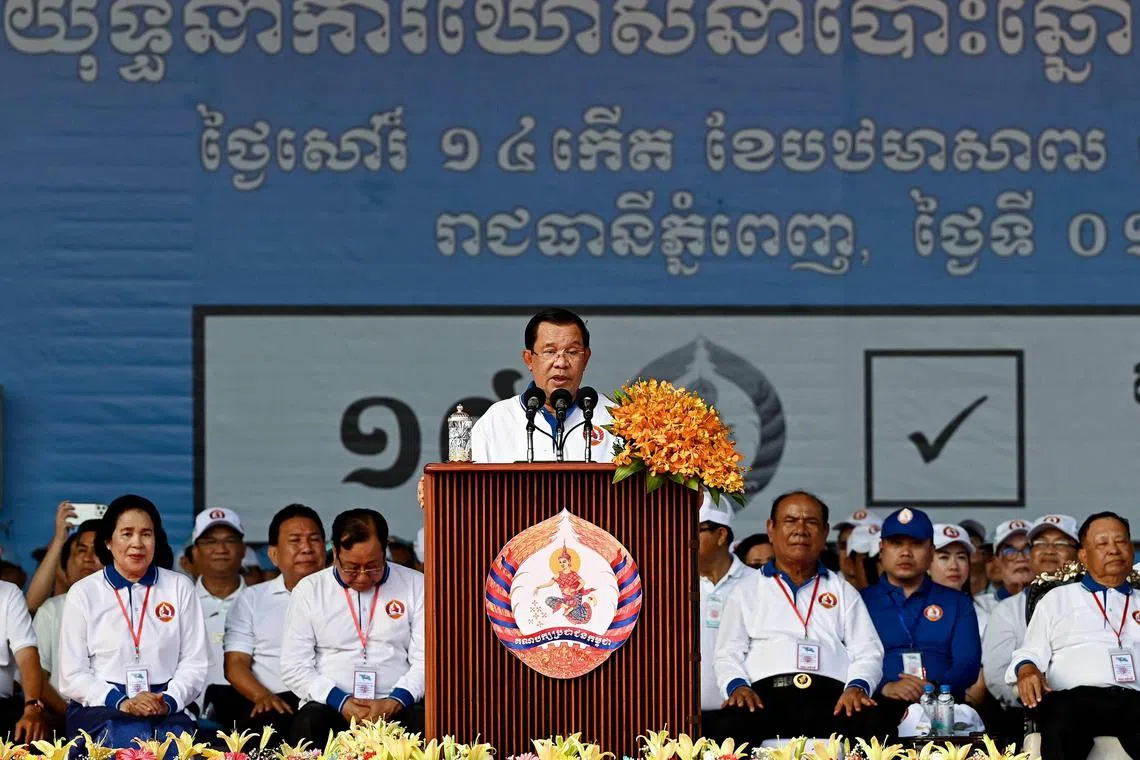 Mr Hun Sen said his Cambodian People’s Party has ensured peace, socio-economic development and the strengthening of democracy.