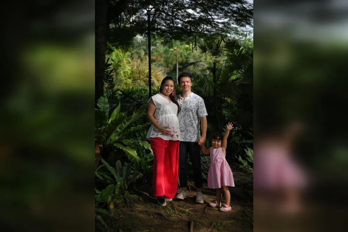 Former Kiss92 DJ Charmaine Yee, her husband Camilo Paredes and their daughter Mila.