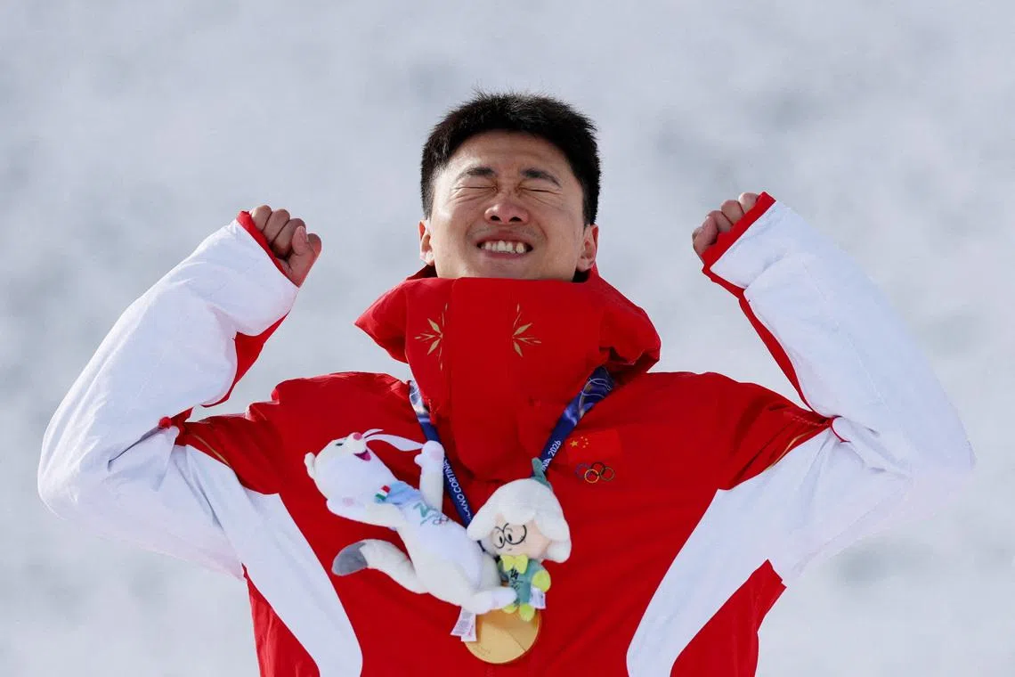 Freestyle-China's Wang follows in wife's footsteps with aerials gold